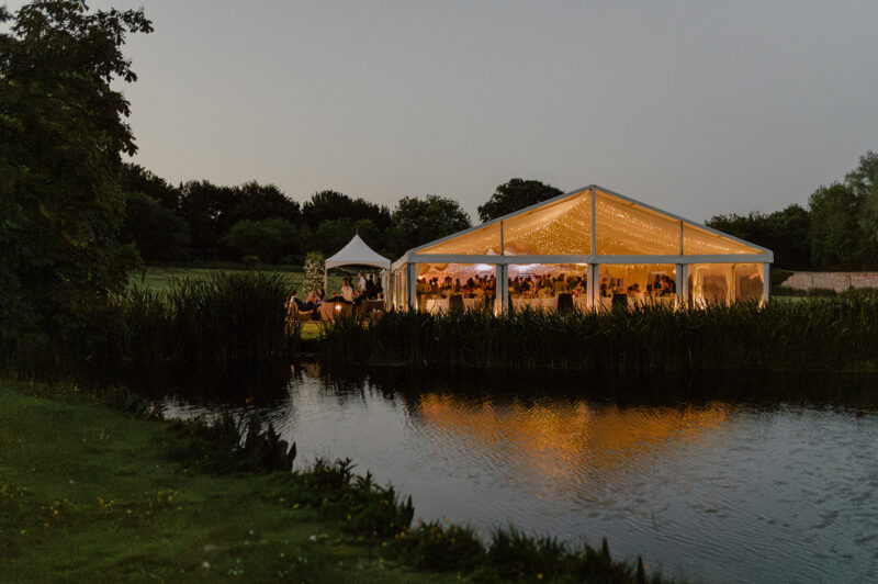 A riverside marquee setting for events at ardington house